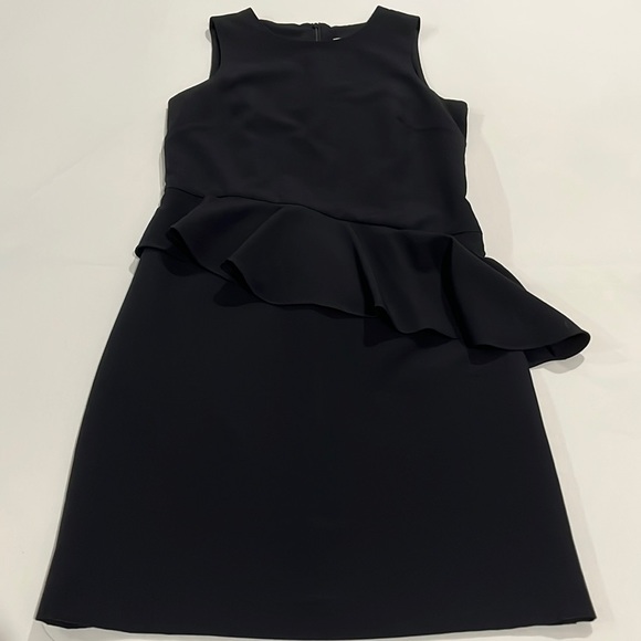 EUC Milly Minis black dress with asymmetrical ruffle; size 16 EUC Milly Minis black dress with asymmetrical ruffle; size 16